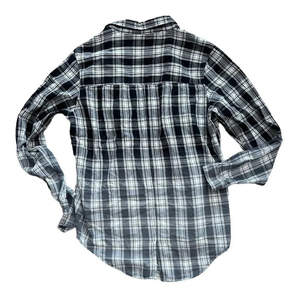 Carbon Black Ombré Plaid Button Down Shirt XL - Picture 2 of 7